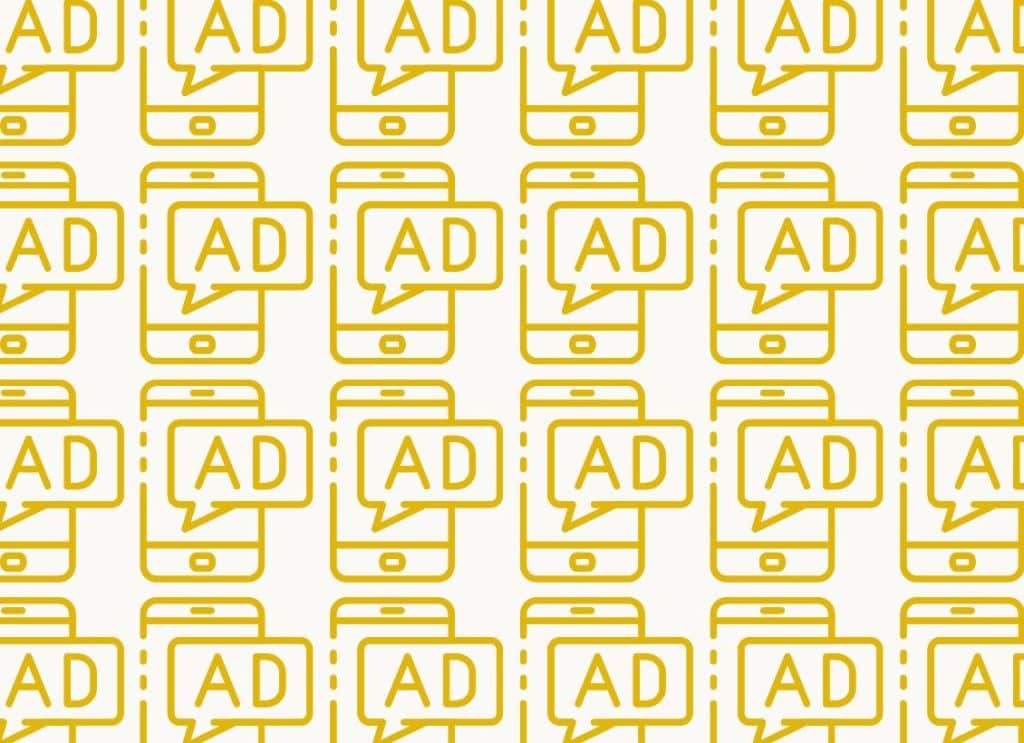Iconos de móviles con la palabra "Ad"